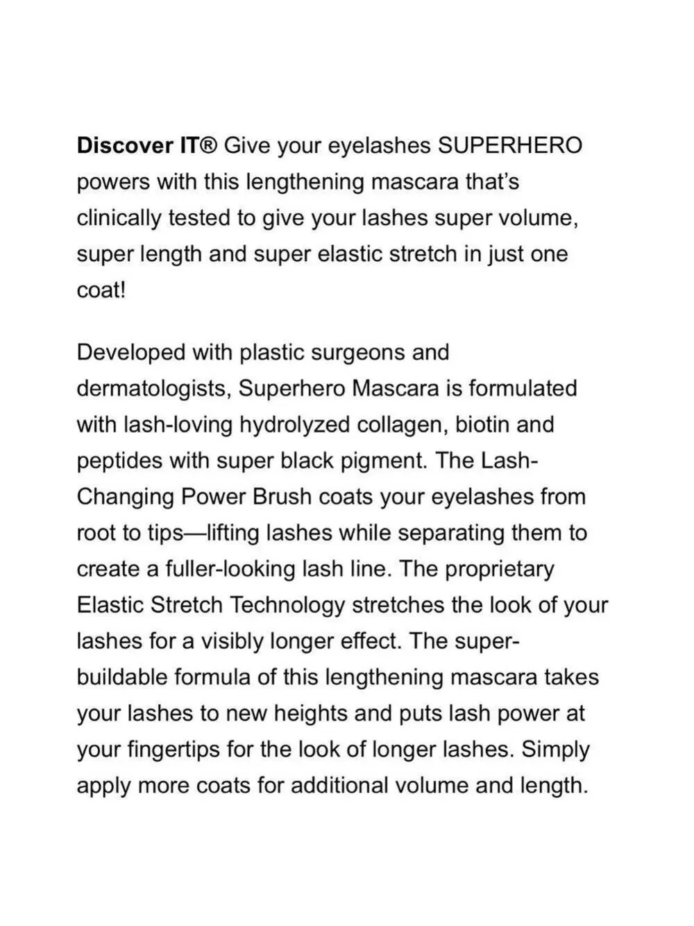 IT Cosmetics Superhero Elastic Stretch Volumizing Mascara | NEW | Mini